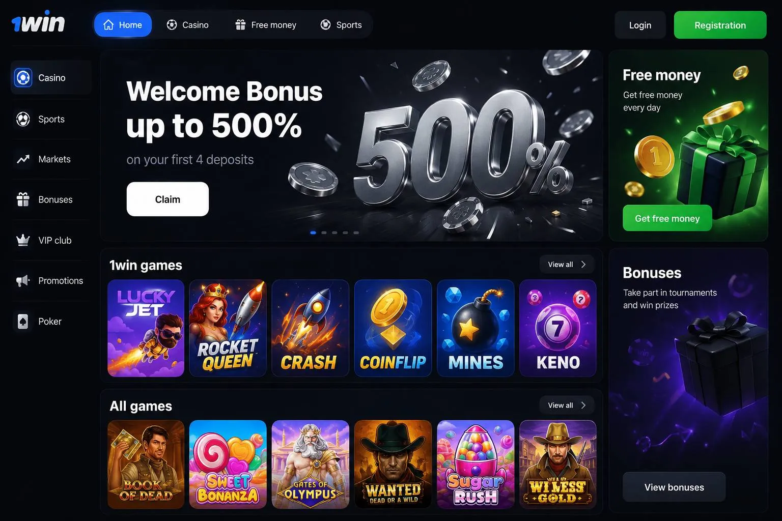 1win platform – casino, sportsbook and crash games on a single wallet
