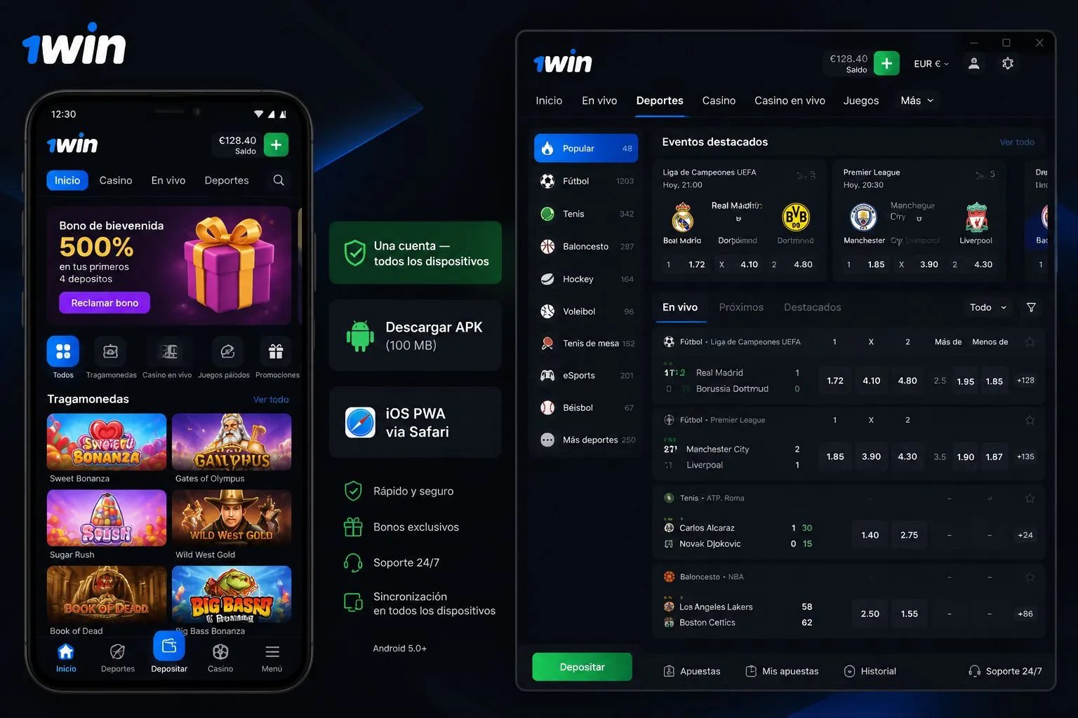 1win casino — app móvil Android APK e instalación desde el sitio oficial