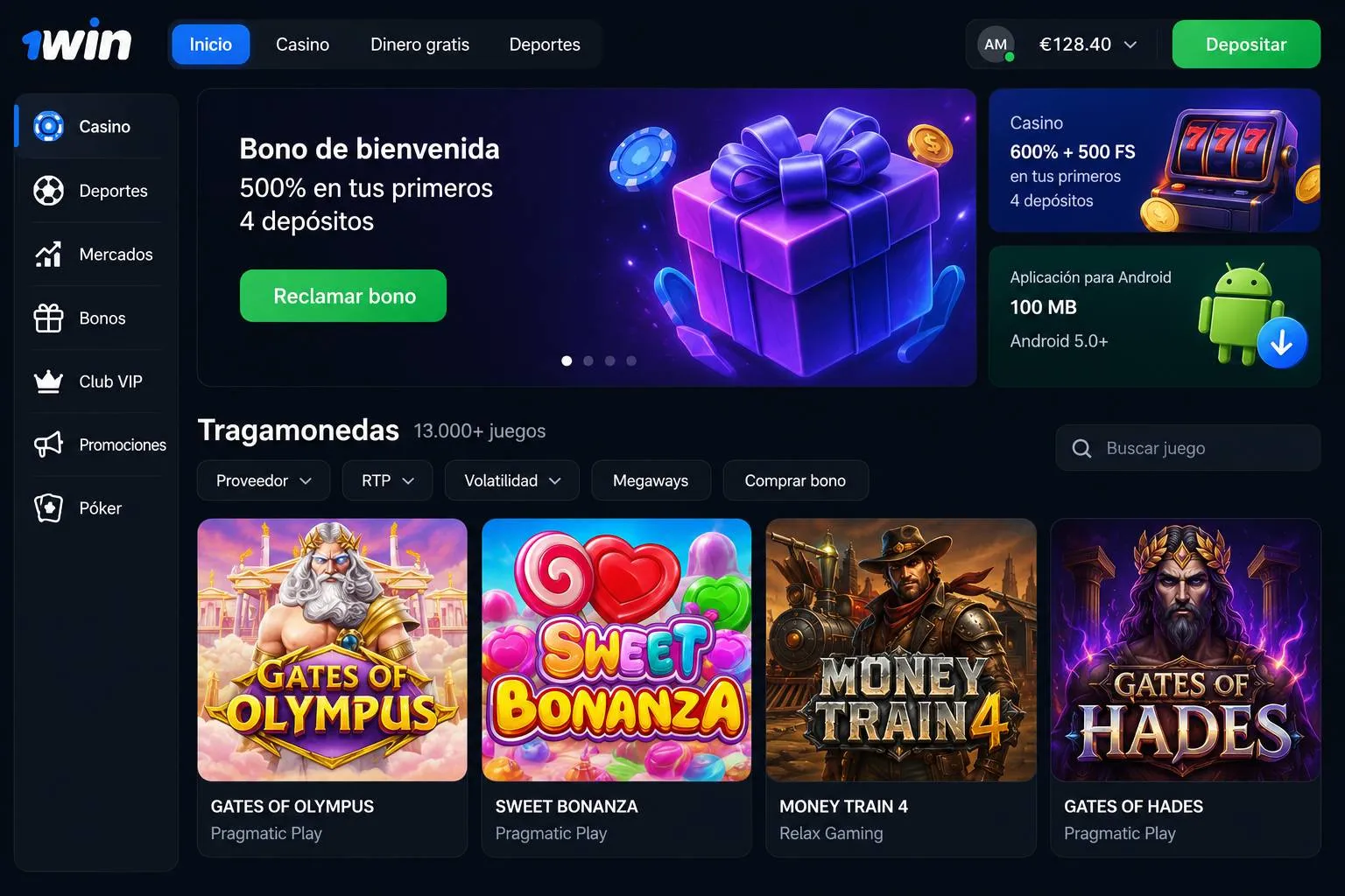 1win login — deportes, tragamonedas y arcade crash con una billetera