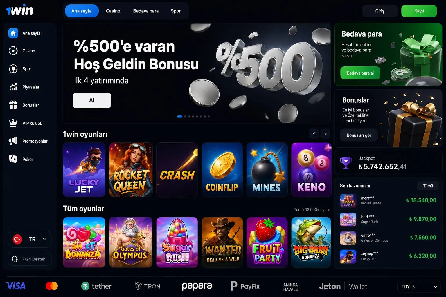 1 win çatısı altında spor bahisleri ve oranlar — 1win